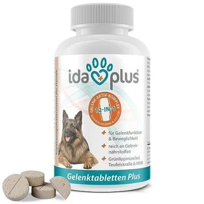 Abbildung von Ida Plus Gelenktabletten für Hunde Mit Tierärzten entwickelt Grünlippmuschel, MSM, Omega 3 &amp; Teufelskralle unterstützen Gelenke Hohe Akzeptanz beim Hund 120 Stück