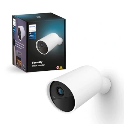 Abbildung von Philips Hue Secure Überwachungskamera mit Akku Weiß