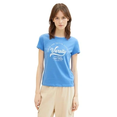 Abbildung von TOM Tailor Denim Tshirt print, Damen, Größe: XL, Sicilian blue