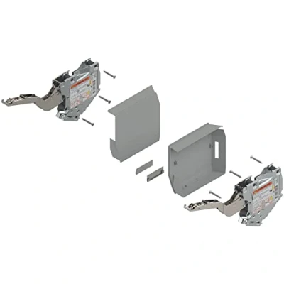 Abbildung von Blum Aventos HK S Klappscharnier Liftbeschlag Klappenhalter Hochklappbeschlag Kraftspeicher Set 400 1000 hellgrau