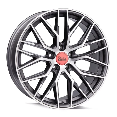 Abbildung von MAM 5 loch 19Zoll 114.3mm Alufelge RS4 PALLADIUM FRONT POLISHED MAMRS485195114340PFP Felge
