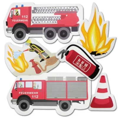 Abbildung von 24 Stück XXL Konfetti Feuerwehr Tischdekoration Kindergeburtstag