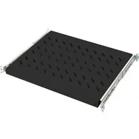 Abbildung von DIGITUS Ausziehbarer Fachboden 19 Zoll 1HE Befestigung Vorne &amp; Hinten Traglast 25 kg Für Netzwerkschänke Serverschränke Ab 600 mm Schranktiefe Schwarz
