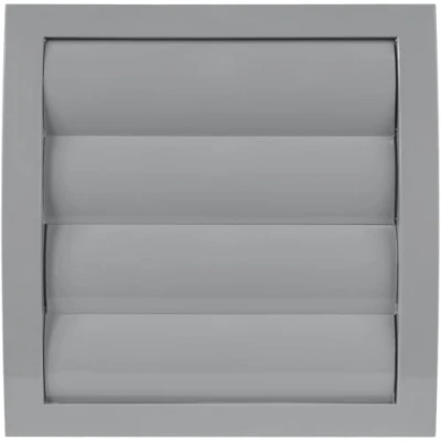 Abbildung von Vent Systems Ø150mm 190x190 mm Grau HVAC Abluftkanalabdeckung Dunstabzugshaube Außentrockner Entlüftungsabdeckung mit Öffnungsklappe klimagerät luftabzug wanddurchführung wetterschutzgitter