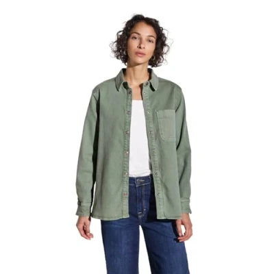 Abbildung von STREET ONE Damen A212602 Jeans Overshirt, Soft Olive Washed, 38