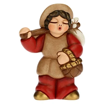 Abbildung von THUN Figur Krippe Herren mit Fagott Weihnachtsdekoration Haus Linie Krippe, rote Variante Keramik 6 x 3,8 8 cm