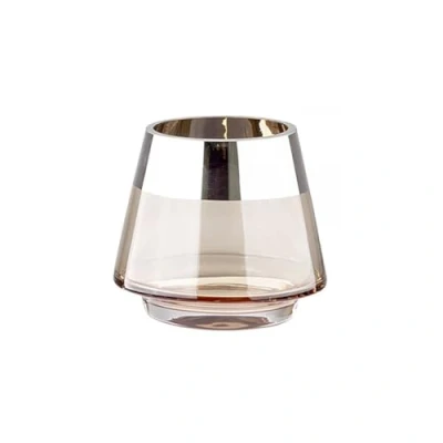 Abbildung von Fink Jona, Teelichthalter, Glas, Silberfolie, glatt, Sand, silberfarben, L. 11 cm, B. H. 9 D. cm [SP]