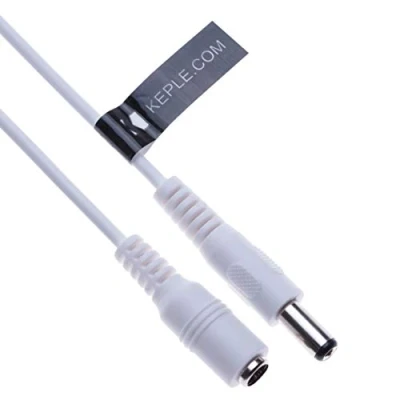 Abbildung von DC Verlängerungskabel mit 2,1 mm / 5,5 Stecker auf Buchse 10m Anschluss CCTV Netzkabeladapter Kompatibel Security Camera, IP DVR Standalone, LED Strip, Monitors (Weiß)