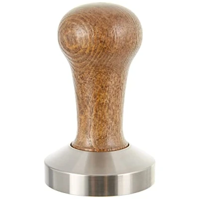 Abbildung von Motta Tamper mit Holzgriff und Edelstahl Basis, 58 mm