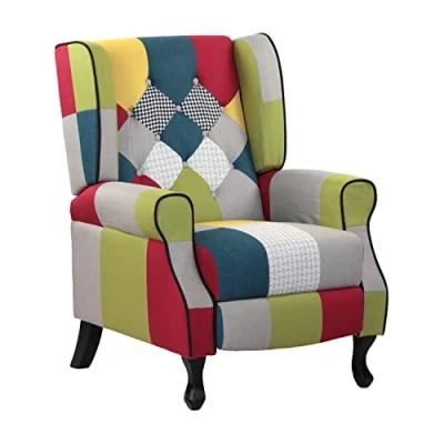 Abbildung von BRIGROS La voglia di fare Relaxsessel, Holzwerkstoff, Patchwork, Large
