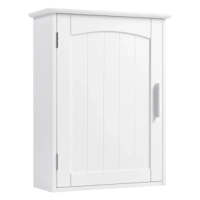 Abbildung von EUGAD Hängeschrank Bad, hängender Badezimmerschrank Badschrank Arzneischrank Medizinschrank, Wandschrank mit Tür, verstellbare Ablage, Weiß, 40x51x17 cm