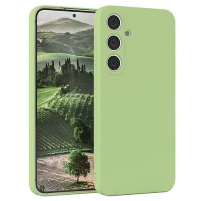 Abbildung von EAZY Case Silikonhülle für Samsung Galaxy S24 Plus Hülle Silikon Grün weich stoßfeste Handyhülle Schutzhülle mit Kameraschutz Dünn Premium Schutz Cover Bumper in Pastellgrün