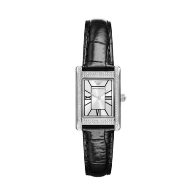 Abbildung von Emporio Armani Damen Analog Quarz Uhr mit Leder Armband AR11623