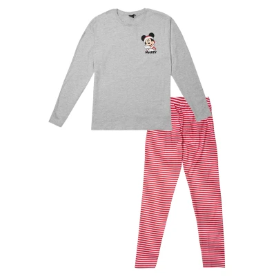Abbildung von Disney Mickey Mouse XMAS Winter SET LAN Pyjama, Herren, Größe: Medium, Grau/rot