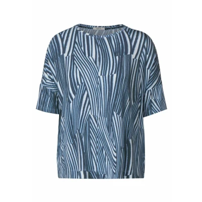 Abbildung von Cecil Oversize Tshirt print, Damen, Größe: XS, Blau