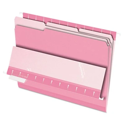 Abbildung von Pendaflex 4210 1/3 Pin Aktenordner, Schnitt, oben Register, Briefgröße, Pink, 100 Stück pro Box