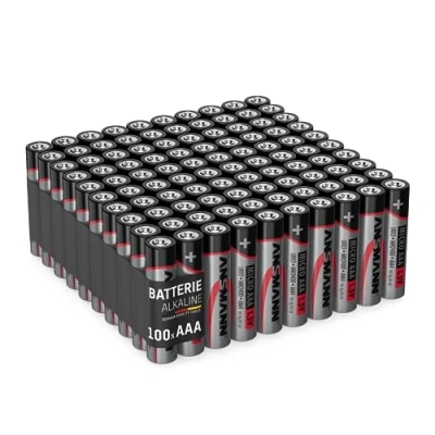 Abbildung von Ansmann Batterien AAA 100 Stück Alkaline Micro Batterie ideal für Lichterkette, LED Taschenlampe, Spielzeug, Fernbedienung, Wetterstation, Radio, Nachtlicht, Uhr,