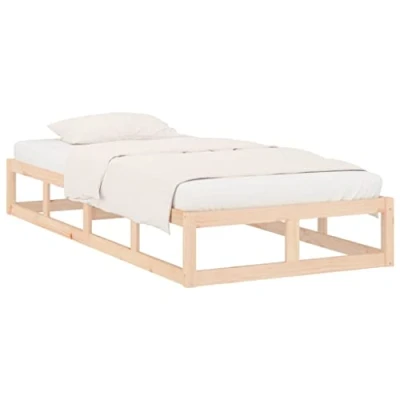 Abbildung von vidaXL Massivholzbett Bettgestell Bett Holzbett Einzelbett Bettrahmen Lattenrost Schlafzimmerbett Schlafzimmermöbel Kiefer 100x200cm