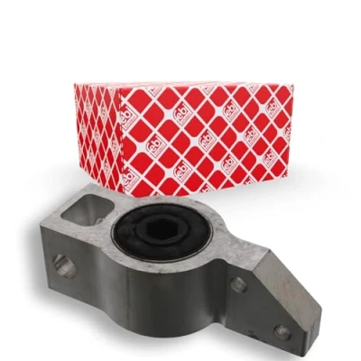 Abbildung von FEBI BILSTEIN 33972 Querlenkerlager mit Halter Vorderachse rechts, unten, hinten Aluminium AUDI: A3 Schrägheck, Sportback, SEAT: Leon II Schrägheck