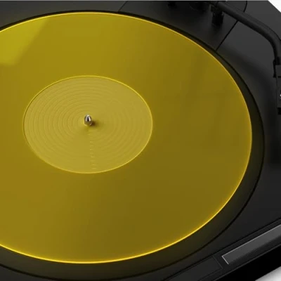 Abbildung von Plattenspieler Matte, Schallplatten Slipmat, Acryl Platte, Vinyl Rutschmatten (Gelb)