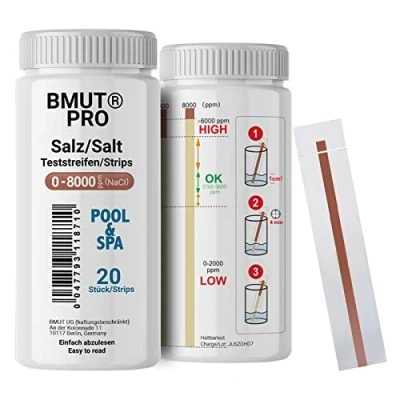 Abbildung von 20x Salzwasser Test Pool &amp; Spa 0 8000 ppm Salztest Konzentration Natriumchlorid Gehalt