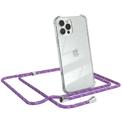 Abbildung von EAZY CASE Handykette kompatibel mit iPhone 12/12 Pro Handyhülle Umhängeband, Handykordel Schutzhülle, Silikonhülle, Hülle Band, Stylische Kette für Smartphone, Unicorn