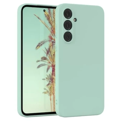 Abbildung von EAZY Case Silikonhülle für Samsung Galaxy A55 Hülle Silikon Grün weich stoßfeste Handyhülle Schutzhülle mit Kameraschutz Dünn Premium Schutz Cover TPU Phone Bumper in Pastellgrün