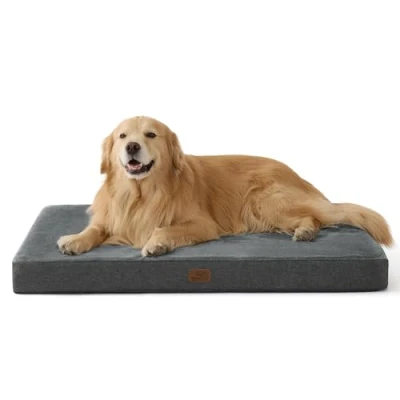 Abbildung von BEDSURE orthopädisches Hundekissen große Hunde 104x74x9cm waschbares Hundebett mit 2 in 1 Memoryschaum, kuscheliges Hundematte Hundematratze, dunkelgrau