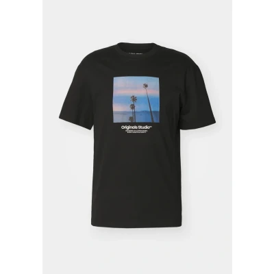 Abbildung von Jack &amp; Jones Picture SS CREW NECK SN Tshirt print, Herren, Größe: Medium, Black