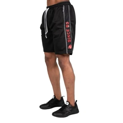 Abbildung von Gorilla Wear Functional Mesh Short Black/Red schwarz/rot Bodybuilding und Fitness für Herren, Schwarz / Rot, Large X