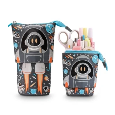 Abbildung von Xespis Federmäppchen Reißverschluss, Teleskopisch Jungen, 2 in 1 Standmäppchen, Federtasche Knaben, Schüttelpenal Teenager, Schulmäppchen, für Knabenkind Geschenke 7 8 9 10 11 12 Jahre