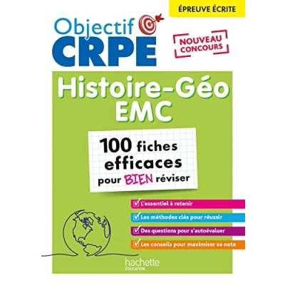 Abbildung von Objectif CRPE 2025 Histoire Géographie EMC 100 fiches efficaces pour bien réviser épreuve écrite