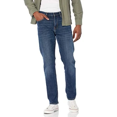 Abbildung von Amazon Essentials Herren Stretchjeans, athletische Passform, Dunkelblau Vintage, 36W / 34L