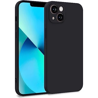 Abbildung von MyGadget Hülle kompatibel mit iPhone 13 Zweilagige Handyhülle Kameraschutz Cover Innenfutter &amp; Silikon außen Schwarz