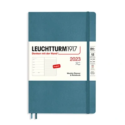 Abbildung von LEUCHTTURM1917 365919 Wochenkalender &amp; Notizbuch Softcover Paperback (B6+) 2023, 12 Monate, Stone Blue, Englisch