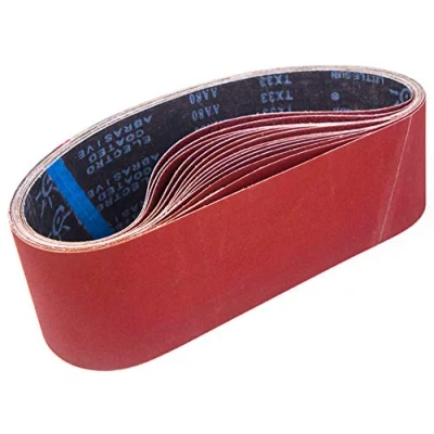Abbildung von STEBRUAM Schleifbänder 100 x 915 mm,Schleifband Set je 3 Korn 80/120/150/240/400 für Bandschleifer Schleifmaschine, Zum Schleifen, Feilen, Schärfen und Entrosten （15 Stück）