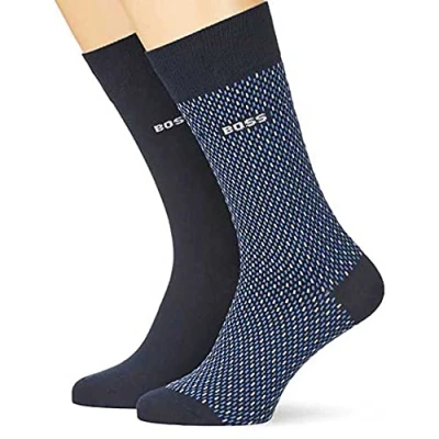 Abbildung von BOSS Minipattern 2 PACK Socken, Herren, Größe: 39 42, Dark blue