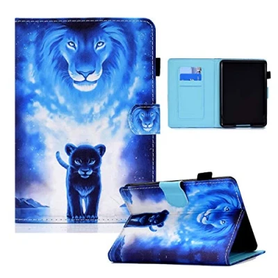 Abbildung von Bspring Folio Hülle für 6.8&quot; Kindle Paperwhite und Signature Edition (11. Generation 2021) PU Leder Schutzhülle mit automatischer Wake/Sleep Funktion,Löwe