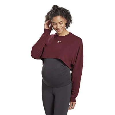 Abbildung von Reebok Damen SR Maternity Longsleeve Sweatshirt, granatrot, 2XL