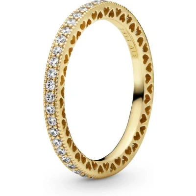 Abbildung von Pandora Sparkle Hearts Ring, Damen, Größe: 52, Gold plated