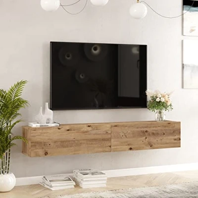 Abbildung von en.casa TV Schrank »Lapinlahti« 180x31,5x29,5cm Eiche rustikal
