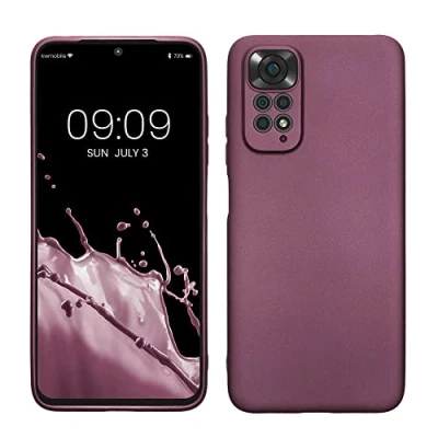 Abbildung von kwmobile Handyhülle kompatibel mit Xiaomi Redmi Note 11 / 11S Hülle weiche Silikon Case metallisch schimmernd in Metallic Lavendel