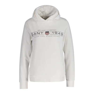 Abbildung von GANT Shield Hoodie Sweatshirt, Damen, Größe: Small, White