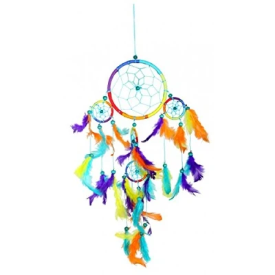 Abbildung von Woru Dreamcatcher Regenbogen, bunter Traumfänger in verschiedenen Größen, Grösse:ca. 12 cm