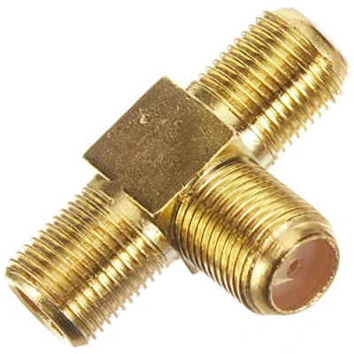 Abbildung von conecto F Verbinder, doppel Kupplung, 1x Buchse auf 2X Buchse, Adapter zur Erweiterung von Antennen Kabel/Koaxial Kabel, vergoldet