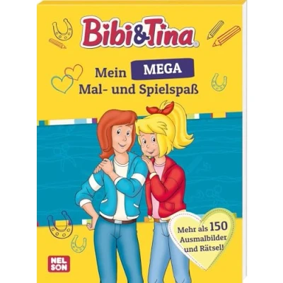 Abbildung von Bibi &amp; Tina: Mein MEGA Mal und Spielspaß: Malvorlagen Rätsel für Jungen Mädchen ab 4 Jahren (Bibi Freunde immer!)