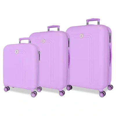 Abbildung von Movom Riga Koffer Set, Violett, 55/70/80 cm, ABS Verschluss, TSA 216L, 10,88 kg, 4 Doppelräder, Handgepäck, dunkelviolett, Set