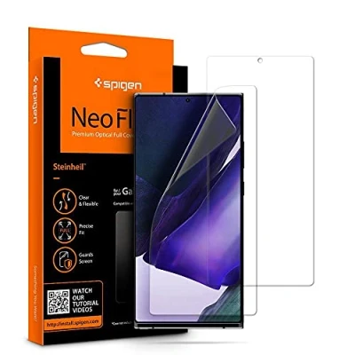 Abbildung von 2er Pack Samsung Galaxy Note 20 Ultra Schutzfolien Spigen Neo Flex Screenprotector Duo Case Friendly Screen Protector