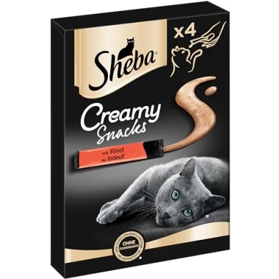 Abbildung von SHEBA Beutel Creamy Snacks für Katzen mit Rind cremige Leckerei in Portionsbeuteln 11 x 4 12g