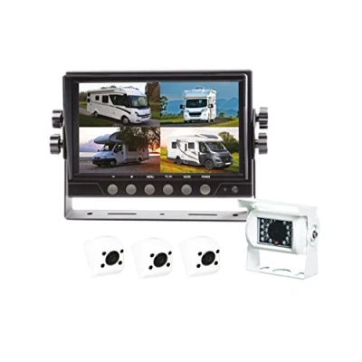 Abbildung von Rückfahrkamera/Parken mit 4 Weißen Kameras Bildschirm 7&quot; 12/24v RA102W4QUAD BEEPER